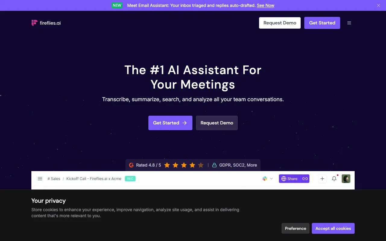 Fireflies: one searchable archive across Zoom, Teams and Meet.